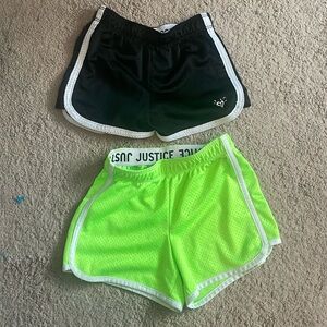Two pair justice athletic mesh shorts